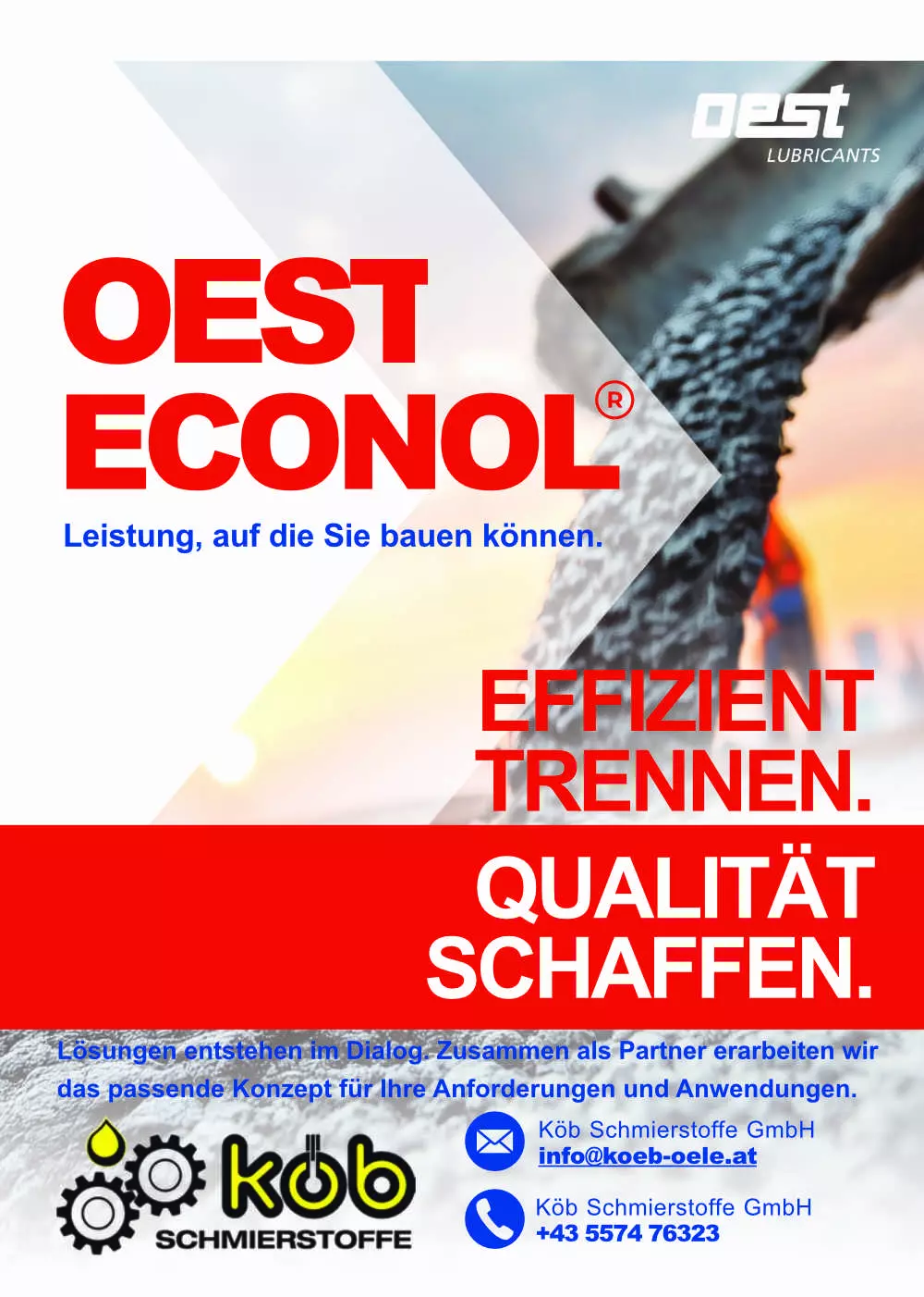 OEST Econol, B9, B10, A-B 10W, Bio B10, Holz und Mischschalungen, Stahlschalungen, Asphalt, Direktschalung, Köb Schmierstoffe